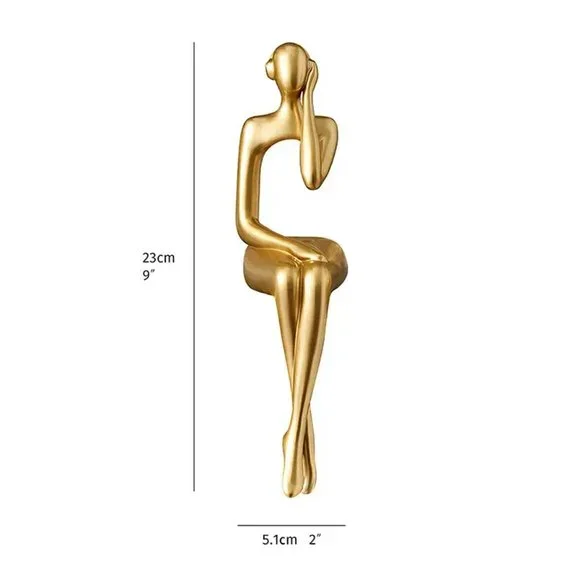 Set of 4 Golden Abstract Sitting Sculptures - Creative and Modern Art Pi… - Picture 8 of 9